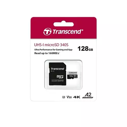 Transcend 340S UHS-I 128GB Ultra Performance MicroSD Memory Card - 2
