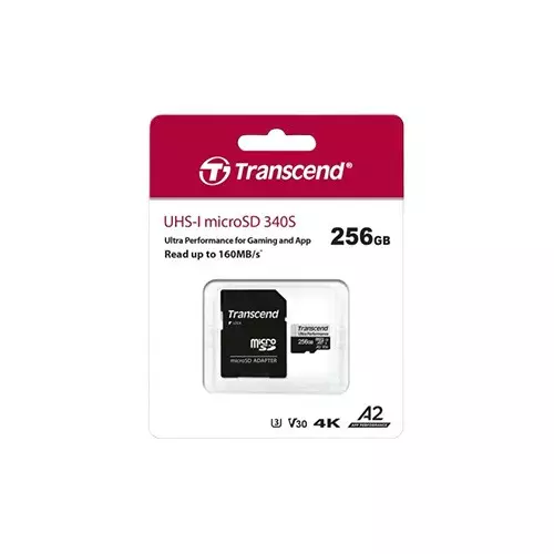 Transcend 340S UHS-I 256GB Ultra Performance MicroSD Memory Card - 1