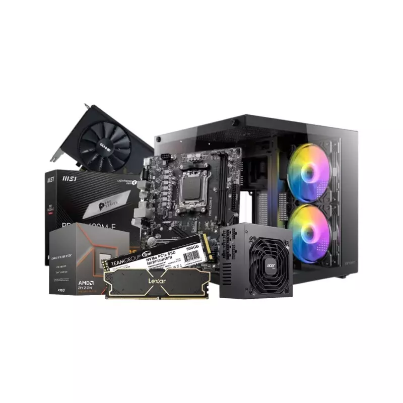 AMD Ryzen 5 8400F MSI PRO A620M-E 16GB RAM 500GB SSD Gaming Desktop PC With A580 8GB INDEX Graphics Card