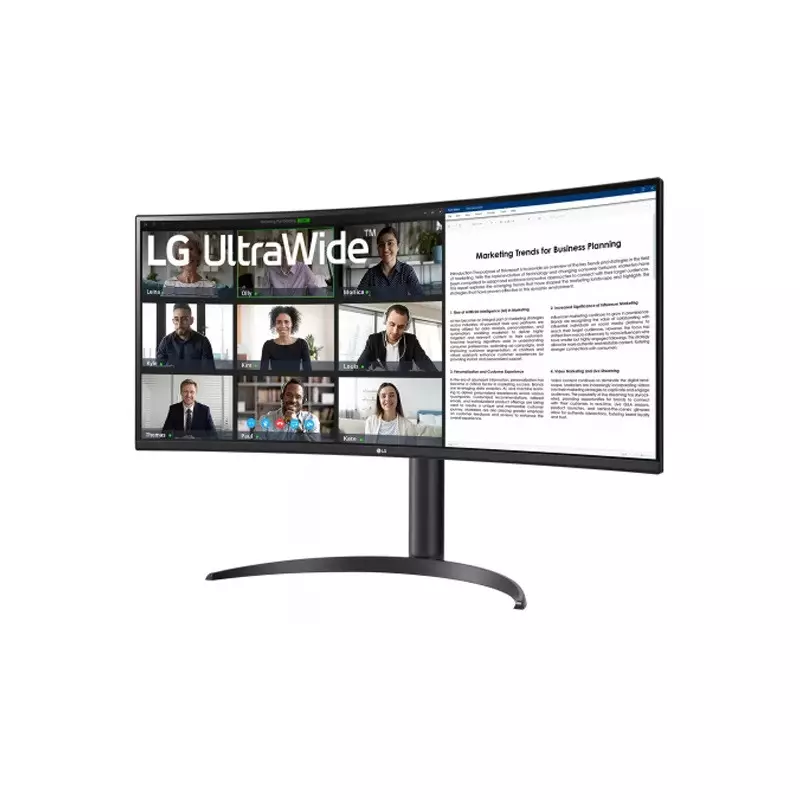 LG 34WR55QK-B 34 Inch WQHD HDR10 100Hz Curved Monitor With USB Type-C - 1
