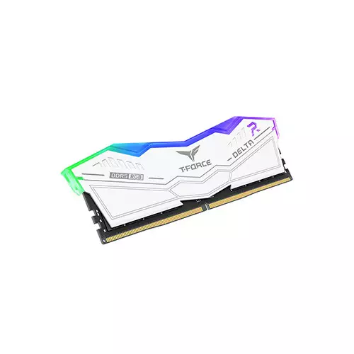 TEAM Delta RGB 16GB DDR5 6000MHz CL30 Gaming Desktop RAM (White) - 1