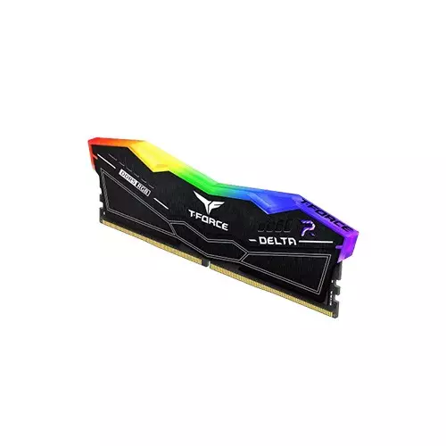 Team T-Force Delta RGB 32GB (16GBx2) DDR5 6000MHz CL38 Black Gaming Desktop RAM with Heatsink - 3