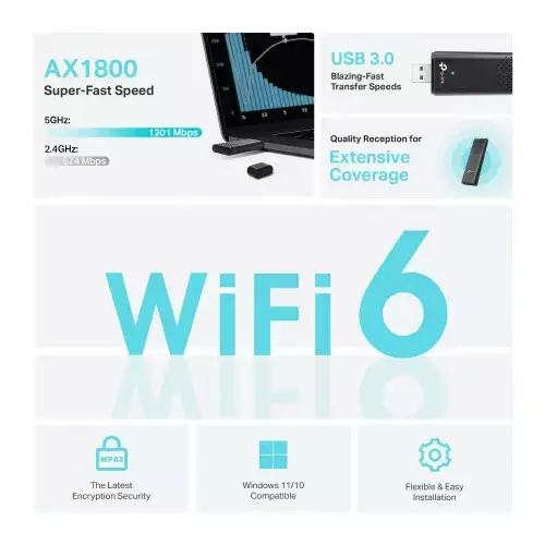 TP-Link Archer TX20U AX1800 Dual Band Wi-Fi 6 USB Adapter - 2