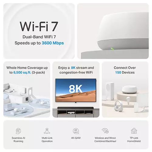 TP-Link Deco BE22 BE3600 Whole Home Mesh WiFi 7 Router (2-pack) - 2