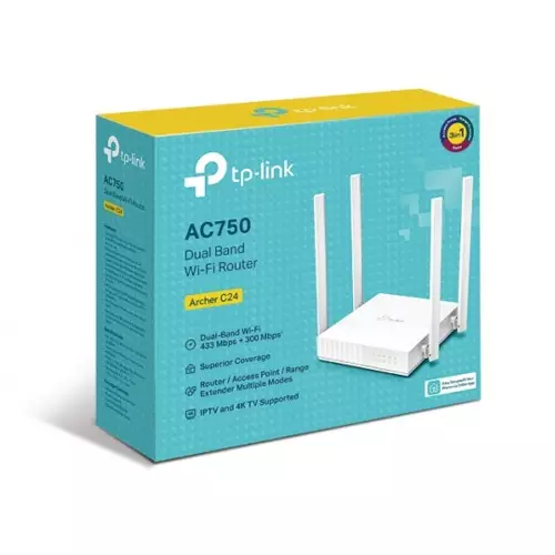 TP-Link Archer C24 AC750 4 Antenna Dual-Band Wi-Fi Router - 3