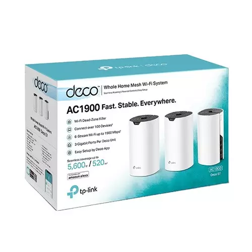 TP-Link Deco S7 AC1900 3-Pack 1900Mbps Gigabit Dual Band Wi-Fi 5 Home Mesh Router - 2