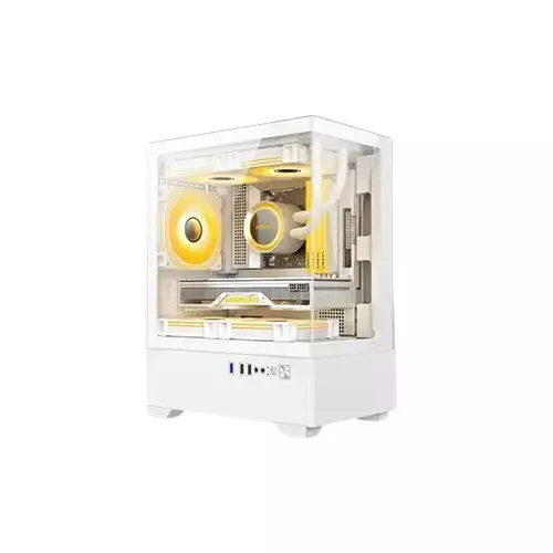 Golden Field T01 Mini-Tower M-ATX Gaming Case (White)