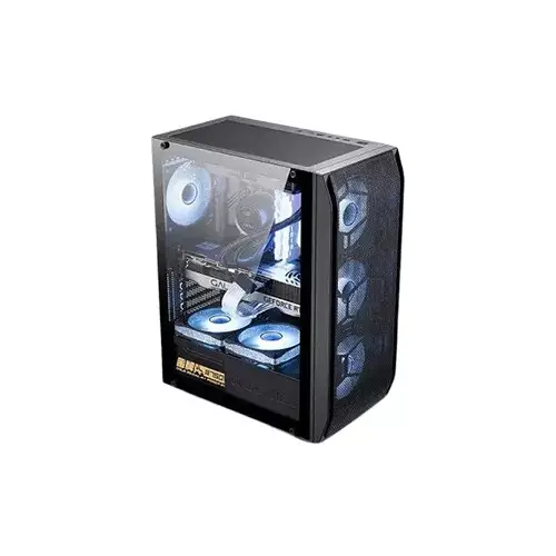 Golden Field Snow Pro Mid-Tower E-ATX Gaming Case (Black) - 2