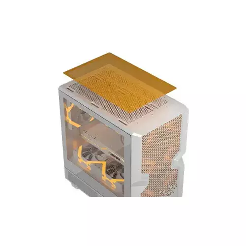 Golden Field H01 Mini-Tower M-ATX Gaming Case (White) - 2