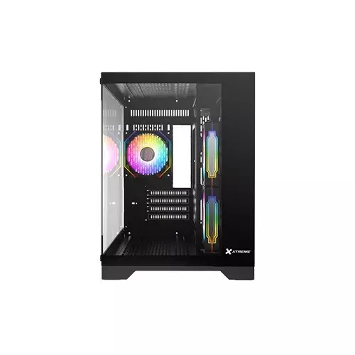 Xtreme 500B ARGB Mid Tower Micro-ATX Black Case With 3 ARGB Fan - 1
