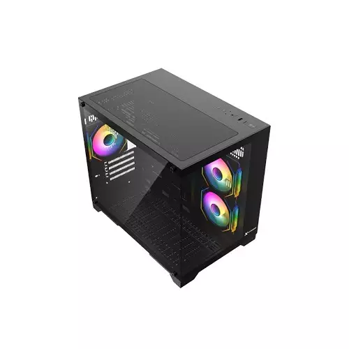 Xtreme 500B ARGB Mid Tower Micro-ATX Black Case With 3 ARGB Fan - 2