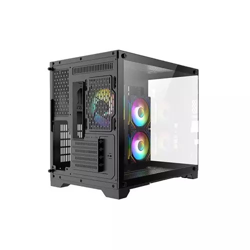 Xtreme 500B ARGB Mid Tower Micro-ATX Black Case With 3 ARGB Fan - 3