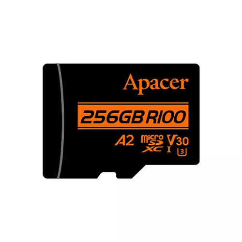 Apacer R100 256GB MicroSDXC UHS-I U3 V30 A2 Memory Card with Adapter - 1