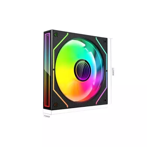 Value-Top CR10-1236ARGB 120mm (3xFAN) Mirror ARGB Case Fan With Control Hub - 2