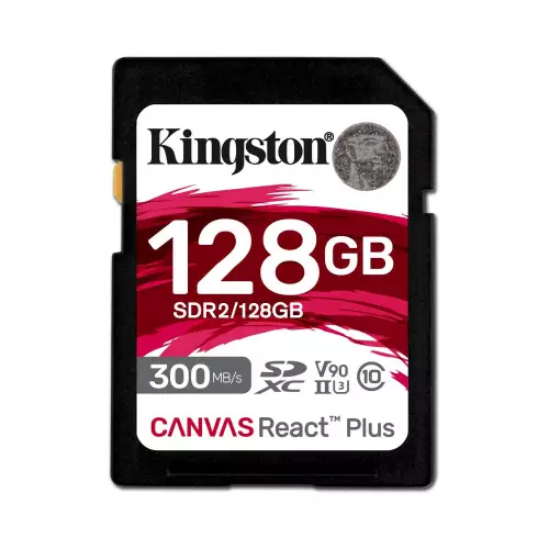 Kingston Canvas React Plus 128GB UHS-II SD Memory Card - 1