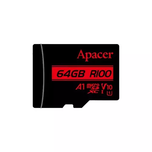 Apacer R100 64GB UHS-I U1 V10 Class10 MicroSDHC/SDXC Memory Card with Adapter - 1