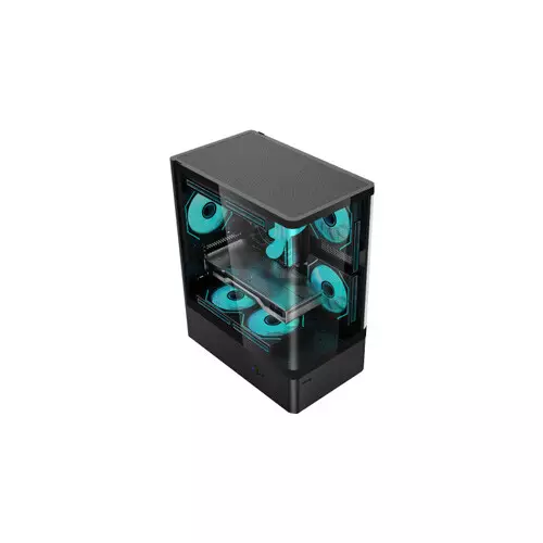 Value Top NUBIA 20F5 - MI Micro-ATX Gaming Case with Built-In 5 x ARGB Fan - 0