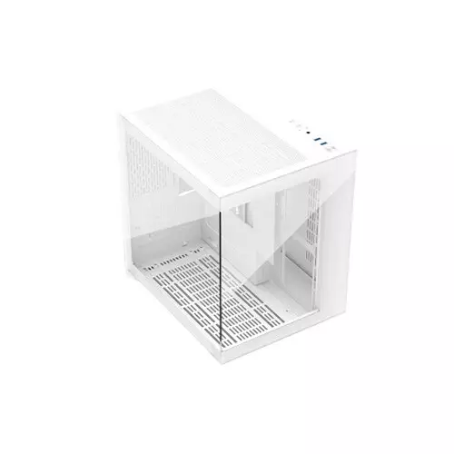 1st Player MV5-TP Mid Tower Micro-ATX Tempered Glass Transparent Gaming Case (White) - 1