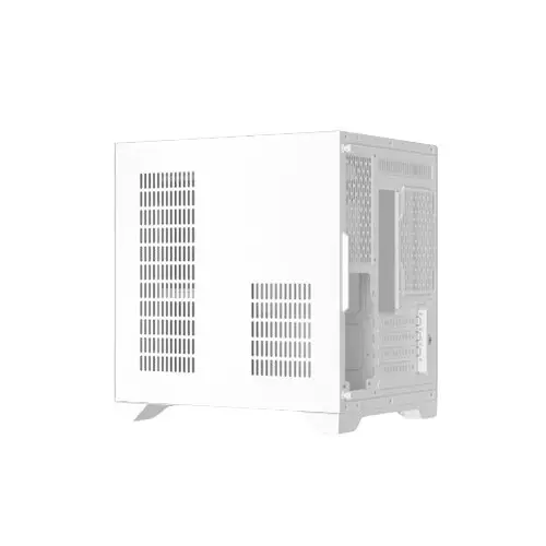 1st Player MV5-TP Mid Tower Micro-ATX Tempered Glass Transparent Gaming Case (White) - 2