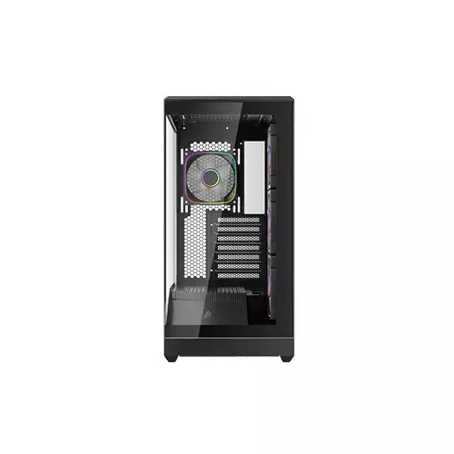1st Player GM7 Tempered Glass Mid Tower M-ATX Gaming PC Case (Black) - 2
