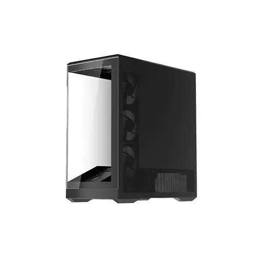 1st Player GM7 Tempered Glass Mid Tower M-ATX Gaming PC Case (Black) - 3