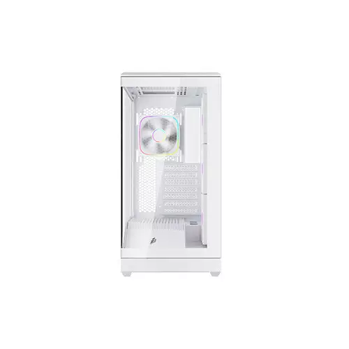 1st Player GM7 Tempered Glass Mid Tower M-ATX Gaming PC Case (White) - 2