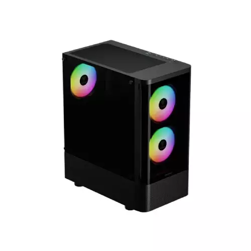 Gamdias TALOS E3 CG ARGB ATX Mid-Tower Gaming Casing (Black) - 1