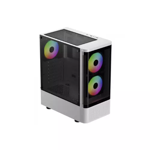 Gamdias TALOS E3 CG ARGB ATX Mid-Tower Gaming Casing (White) - 1