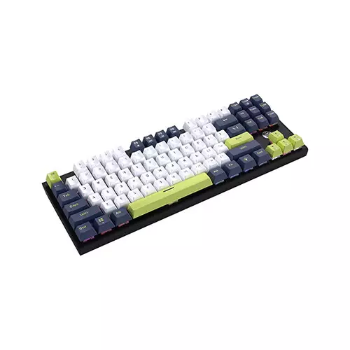 Fantech ATOM87S MK877S Blue Switch Mechanical Gaming Keyboard (White Blue) - 1