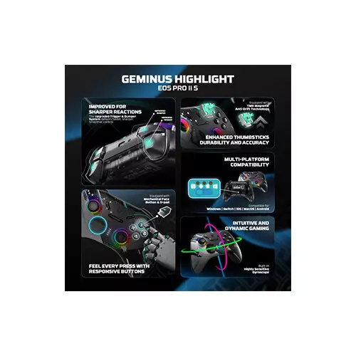 FANTECH WGP15V2S EOS PRO II Multi-Platform Tri-Mode Gamepad - Geminus Black - 2