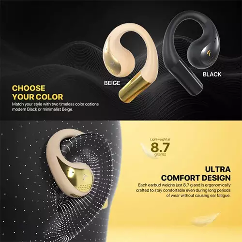 Fantech FT21 GROOVE ENC Open Wearable Earbuds (Beige) - 2
