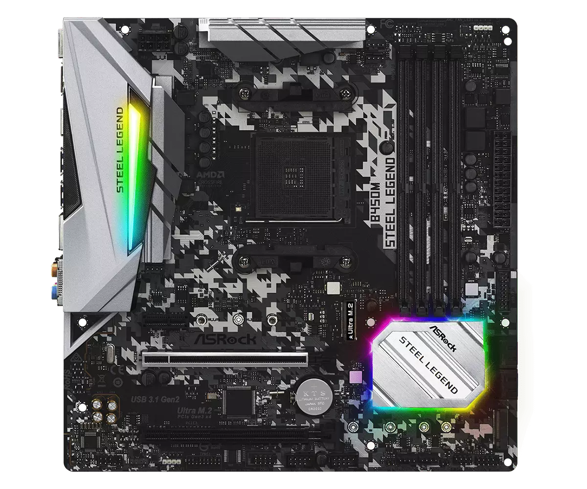 ASRock AMD B450M Steel Legend Gaming Motherboard - 1