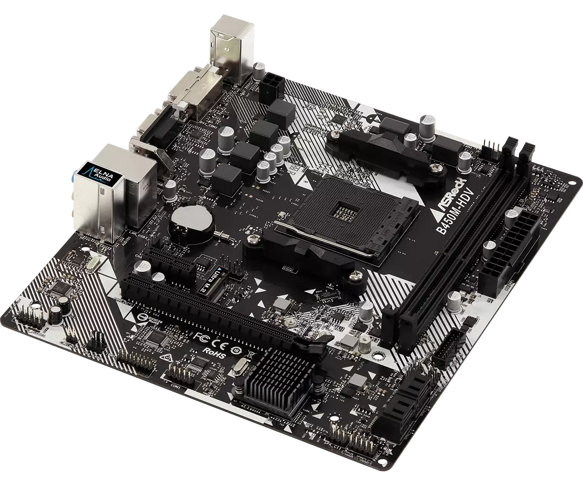 ASROCK B450M-HDV R4.0 AMD Motherboard - 1