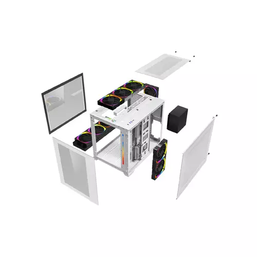 1ST PLAYER SP7 M-ATX Gaming Case (White) - 1