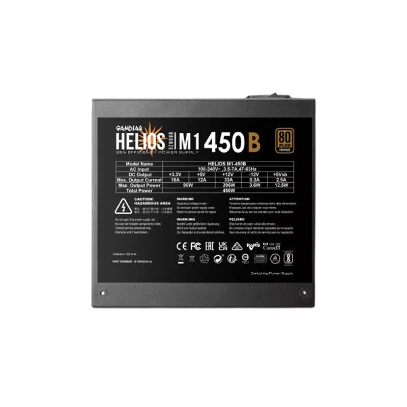 Gamdias HELIOS M1-450B 450W 80 Plus Bronze Power Supply - 1