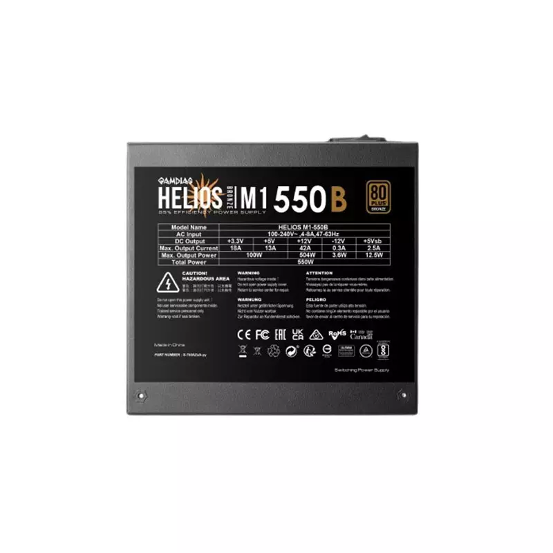 GAMDIAS HELIOS M1-550B 550W 80 PLUS BRONZE POWER SUPPLY - 4