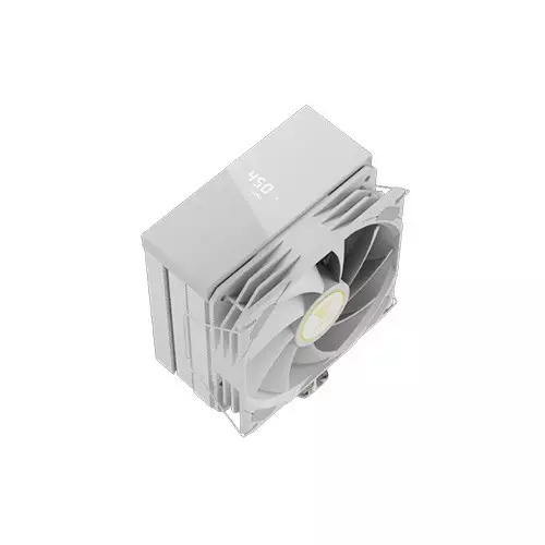 Gamdias BOREAS E2-41D WH 120mm PWM Fan 4 Heat Pipes Single Tower Air CPU Cooler (White) with Digital Display - 2