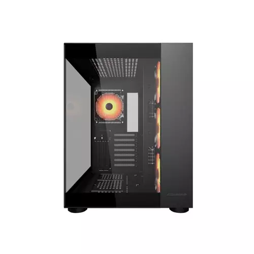 Cougar FV150 RGB Mid Tower Micro ATX Dual Chamber Computer Case - Black - 2