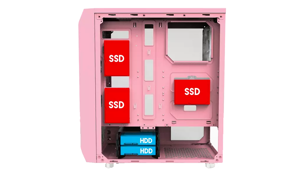 FANTECH AERO CG80 MID TOWER PINK ATX GAMING CASING - 3