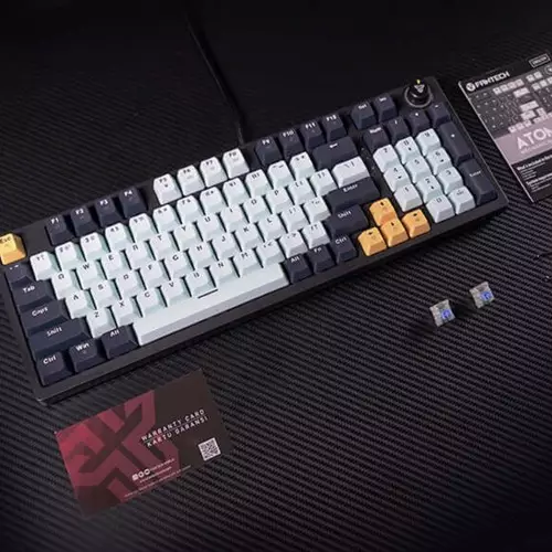 Fantech ATOM 96 MK890V2 RGB Red switch Wired Mechanical Gaming Keyboard (Sky Blue) - 2