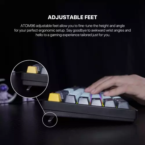Fantech ATOM 96 MK890V2 RGB Red switch Wired Mechanical Gaming Keyboard (Sky Blue) - 3