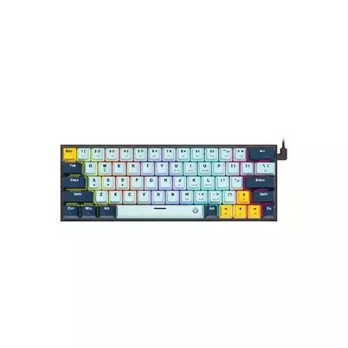 Fantech ATOM63 MK874V2 Mizu Edition Wired RGB Mechanical Keyboard - Sky Blue (Red Rosie Switch)
