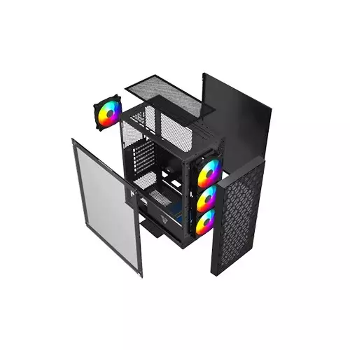 FANTECH AERO 2 CG83 MIDDLE TOWER GAMING CASE BLACK - 1