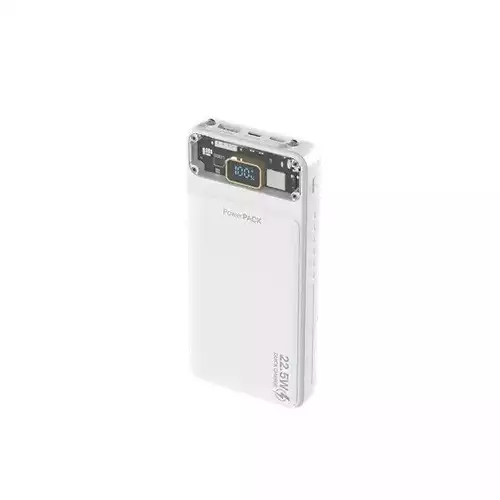 Fantech T1 10000mAh Mini 22.5W Fast Charging Transparent Display Power Bank White
