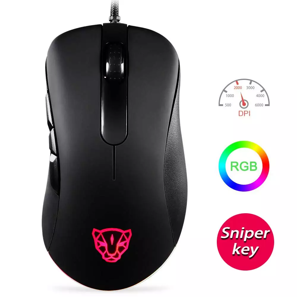 MotoSpeed V100 Dual Sensor 6200DPI RGB Optical Gaming Mouse - 1