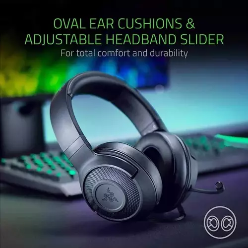 Razer Kraken X Essential 7.1 Wired Gaming Headphone - Black - 2
