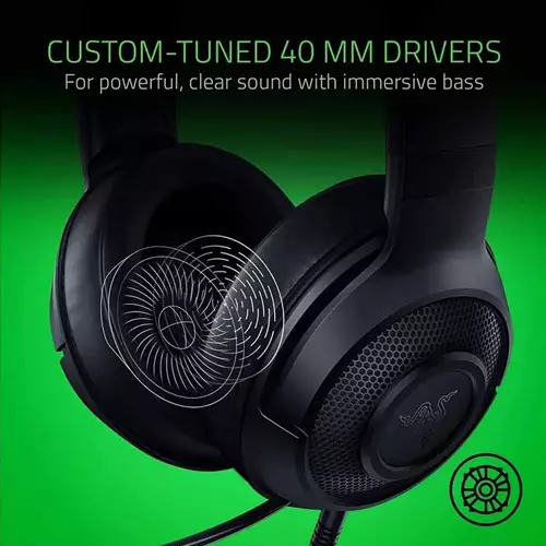 Razer Kraken X Essential 7.1 Wired Gaming Headphone - Black - 3