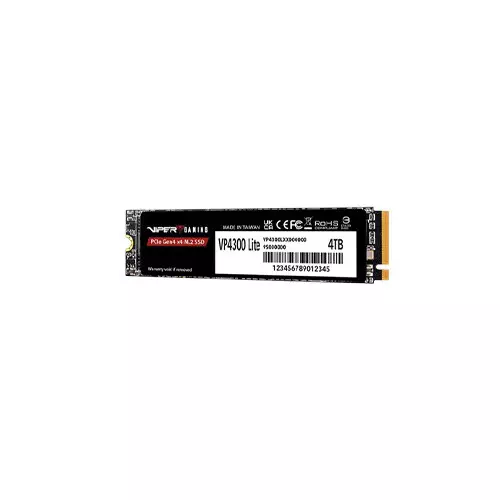 Patriot VP4300 Lite M.2 2280 NVMe PCIe Gen4x4 4TB Gaming SSD with Black Graphene Heatspreader - 3