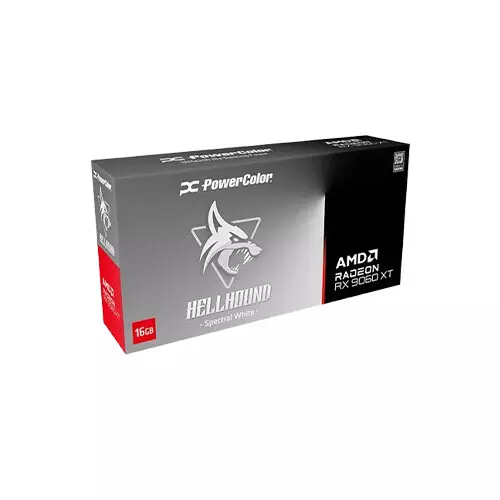 Powercolor RX9060XT 16G-L/OC/WHITE Hellhound Spectral AMD Radeon RX 9060 XT 16GB GDDR6 White Graphics Card - 2