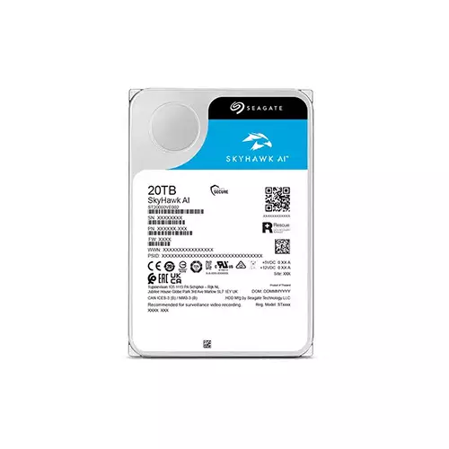 Seagate SkyHawk AI 20TB 3.5 Inch SATA Surveillance HDD - 3